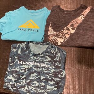 Men's size LARGE Nike and Under Armour shirts
